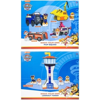 Paw Patrol Maak je Eigen Pup Squad/Look Out Tower  2 Assorti