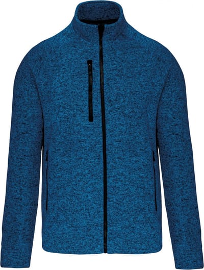 Kariban Heather herenvest met rits K9106 - Light Royal Blue Melange - 3XL