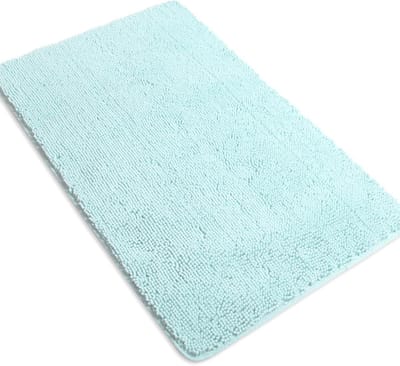 Yeaban Badkamerloper, 76 x 127 cm, dikke chenille lange badmat | Absorberend en wasbaar, extra groot badtapijt, antislip, zacht vloerkleed voor badkamer, douche, wastafel (Aqua)