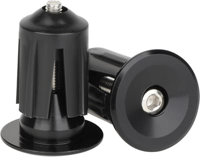 Fiets Stuur Pluggen - Handvat Doppen - Fiets Beschermen - Aluminium Legering - 2 Stuks - Zwart