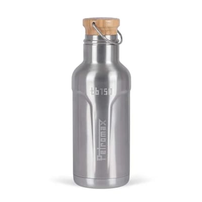 Petromax RVS Thermosfles 1.5 Liter – Dubbelwandige Outdoor Fles Met Bamboe Schroefdop