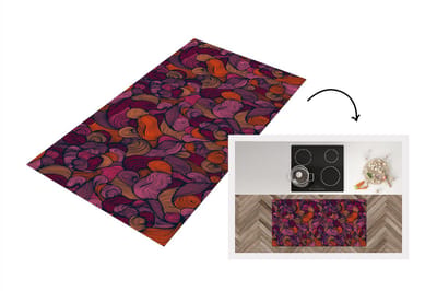 Keukenloper - Loper keuken - Patroon - Line art - Art nouveau - 120x60 cm - Keukenloper vinyl