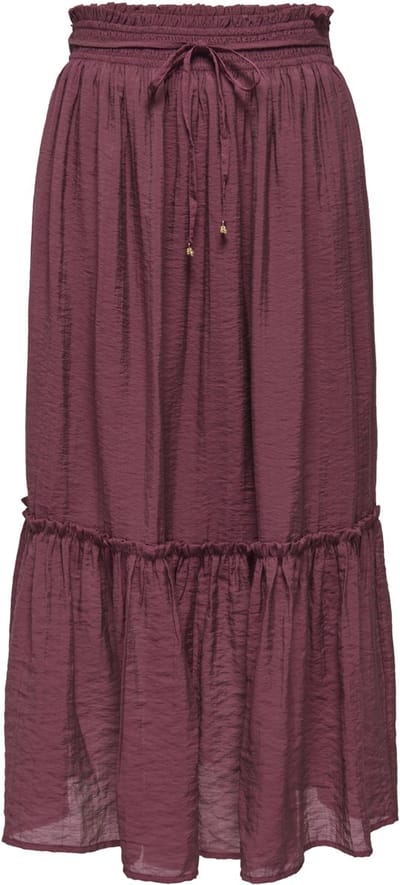 Jacqueline de Yong Rok Jdypaige Mw Midi Skirt Wvn 15377570 Oxblood Red Dames Maat - XXL