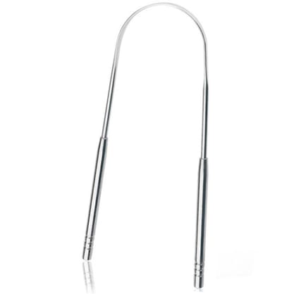 Dailygoods- Tongschraper U-vorm - Roestvrij staal - Antibacterieel - Hygiënisch - Voor volwassenen/kinderen - 13 x 8 cm - Tongreiniger