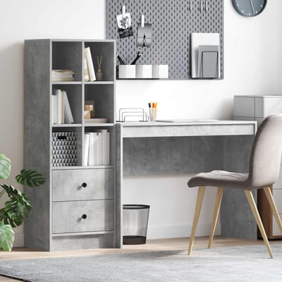 vidaXL - Bureau - Beton - Grijs - 145,5 - x - 40 - x - 127 - cm - 2 - st