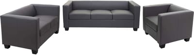 3-2-1 bankstel Bankstel Loungebank Lille ~ kunstleer, donkergrijs