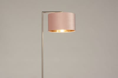Lumidora Vloerlamp 31091 - BRED - E27 - Roze - Koper - Staalgrijs - Metaal