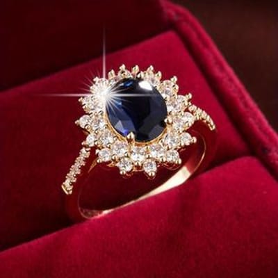 Bague Ovales Vintage Tendance Ensemble Zircone Femme Niche Créative Accessoires Bijoux Fête de Fête Cadeaux 7 gray