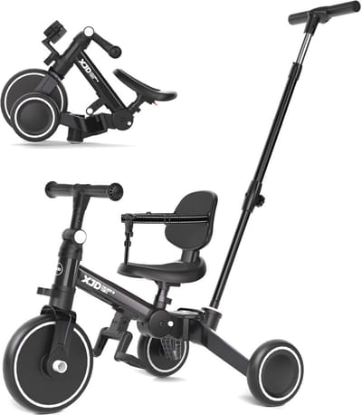 5-in-1 driewieler voor kinderen van 1-4 jaar met afneembare pedalen en verstelbare zitting