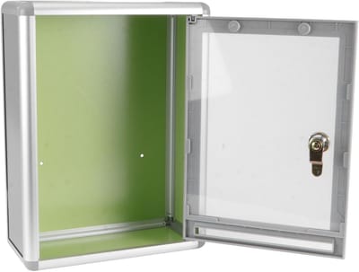 Vergrendelbare Brievenbus - Wandbrievenbus Suggestiebox - Veilig Post Bewaren - Transparant Venster - 28.5 x 10.5 cm - Grijs