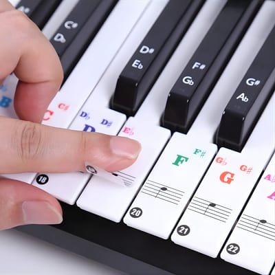 Piano Stickers - Keyboard Stickers - Eenvoudig Muzieknoten Leren - 49/54/61/88 Toetsen - Kleur
