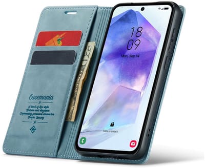 CaseMania Bookcase hoesje geschikt voor Samsung Galaxy S26 - Effen Aqua - Kunstleer