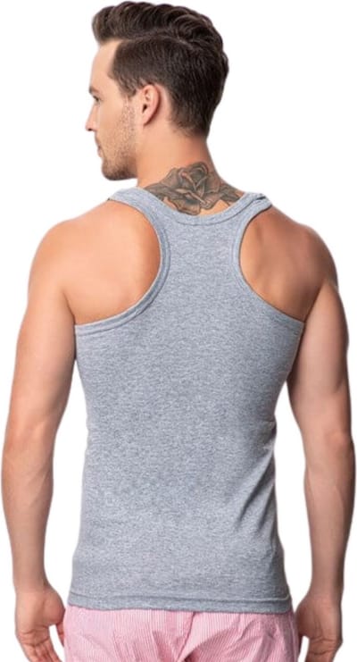 2 Pack heren halterhemd - 100% katoen - Grijs - Maat S
