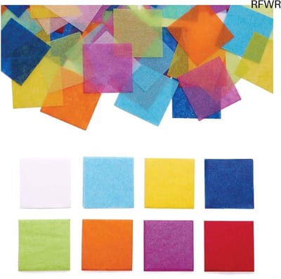 RFWR® Mini Tissuepapier Vierkantjes - 4000 Vellen - Kleurrijk Knutselmateriaal voor Kinderen