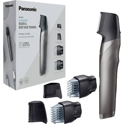 Panasonic Baardtrimmer, Tondeuse, Bodygroomer Afspoelbaar Zilver, Zwart