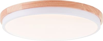 Brilliant Baarlo - Plafondlamp - Ø 35 cm - LED 24W - 3000K - Dimbaar - Wit/Hout