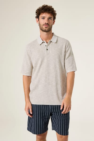 GARCIA Heren Effen Polo Bruin Korte mouw