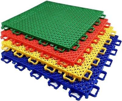 Modulaire Vloertegels - Sportvloer Terras - Buiten Sporten - Snelle Drainage - 10 Stuks - Blauw