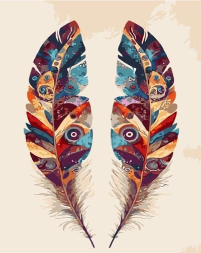 Untamed - Paint by numbers Volwassenen – schilderen op nummer – Creatieve hobby – Ontspanning thuis – Cadeau idee – Compleet pakket – DIY decoratie – Veren – Boho – Sacred Feathers