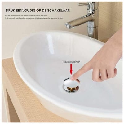 Pop-up afvoerklep - gootsteenstop - badkamer klikveerstop - messing - Geschikt voor badkamer- en keukenafvoerstops - 4 stuks