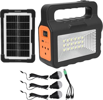 Draagbaar Zonne-Energiecentrum - Lichtgewicht Stroomgenerator - Buitenactiviteiten Energie - Inclusief Zonnepaneel - 50 Watt-uur - Zwart