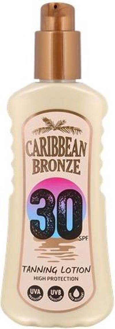 Caribbean Bronze zonnebrand-spray SPF 30 | 200 ml - Tanning lotion - Zonnebrandlotion - High Protection - Vegan - UVA protection - UVE protection – Water resistant