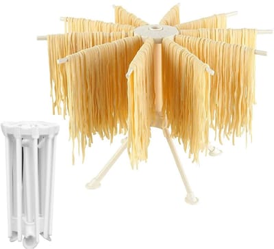 Inovra- Pastadroger - Opvouwbaar Droogrek - 10 Uittrekbare Sporten - Maximaal 2 kg Pasta - Geïntegreerde Transportstaaf - Eenvoudig Verse Pasta Maken