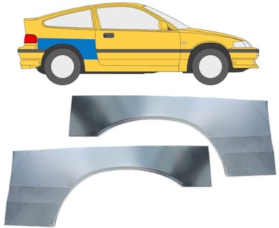 Reparatiepaneel achterspatbord voor Honda CRX 1987-1992 / Links + Rechts / Set