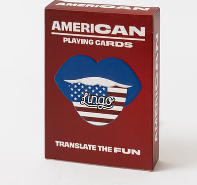 Lingo - Amerikaanse speelkaarten- playingcards- talen leren- Engels- jong en oud- Amerikaanse woordenschat- woordenschat- Leer Amerikaanse woordenschat op een leuke en gemakkelijke manier- 52 essentiële vertalingen- Leren- reizen- spelen