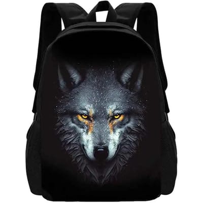 Wolf Print Kinderrugzak Schooltassen voor Jongens Meisjes, Cartoon Kinderrugzak voor Kleuters Beste Cadeau voor Verjaardag Halloween