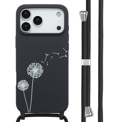 imoshion Hoesje - Geschikt voor Apple iPhone 17 Pro Max - Siliconen design hoesje met koord - Dandelion Black