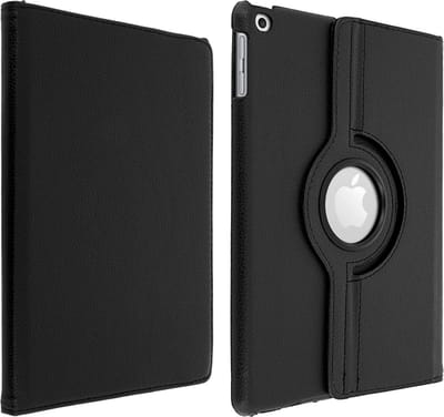 Avizar Foliohoes Geschikt voor iPad Air / 9.7 / 5 Zwart met klep, video ondersteuning 360° portret/landschap, Zwart