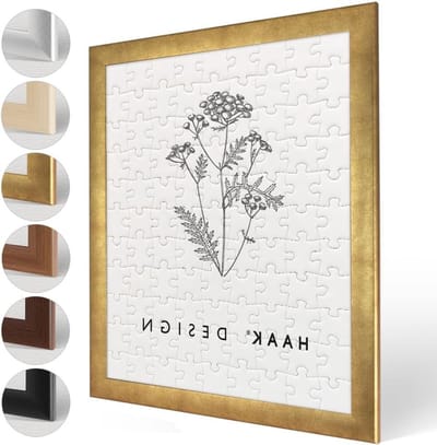 Puzzellijst Klassiek - Fotolijst Frame - Puzzels Inlijsten - Speciaal Gemaakt - 375 X 98 cm - Bladgoud