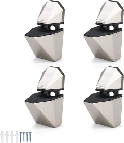 Famanu – Glazen plankdragers set van 4 stuks, voor glasdiktes van 3-16 mm, instelbare houders voor diverse toepassingen