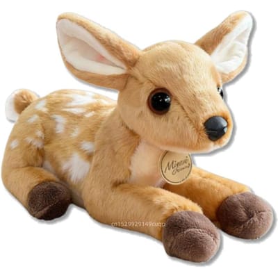25cm Cartoon Schattige Kerst Eland Pluche Pop Kussen Liggend Sika Hert Dier Knuffel Huisdecoratie Cadeau Voor Kinderen about 25cm beige