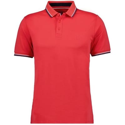 Ragman Polo Piqué Uni Tipping Keep Dry Finish Bright Red Melange / male