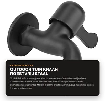 Dailygoods- Tuinkraan Hoogwaardige Roestvrij Stalen - Wandbeugel - Waterkraan - Modern Design - Drupvrije Keramische Ventielen - Geschikt voor Wasmachine
