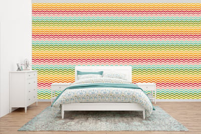 Behang - Fotobehang Patroon - Regenboog - Retro - Breedte 500 cm x hoogte 280 cm