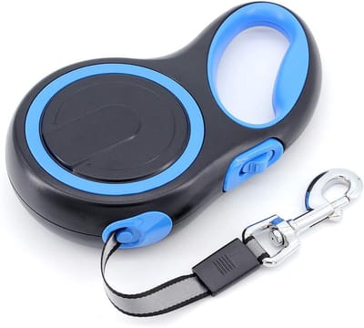 8M lange intrekbare hondenriem, high-end huisdierlijn Automatische uitschuifbare hondenlijn tot 110lbs/50KG, blauw