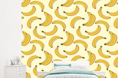 Behang - Fotobehang Fruit - Design - Banaan - Breedte 245 cm x hoogte 220 cm