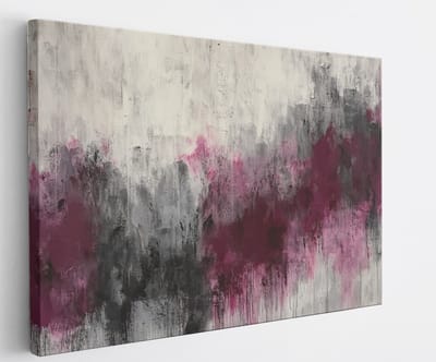 Saammp Canvas Schilderij - Paars zwart minimalistisch - Abstract kunstwerk - 45x30 - Foto op canvas - Wanddecoratie - Muurdecoratie Woonkamer - Slaapkamer decoratie - Canvas Print