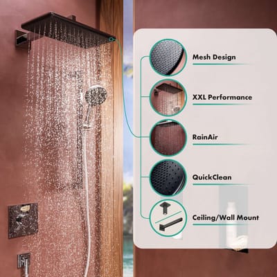Hansgrohe Raindance alive Q - hoofddouche 210/340 1jet - mat zwart