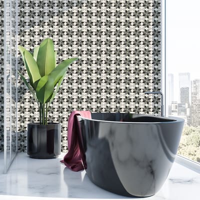 Tegelstickers voor de muur in keuken en badkamer - 60 authentieke Belindina cementtegelstickers - 60 stickers van 15x15 cm