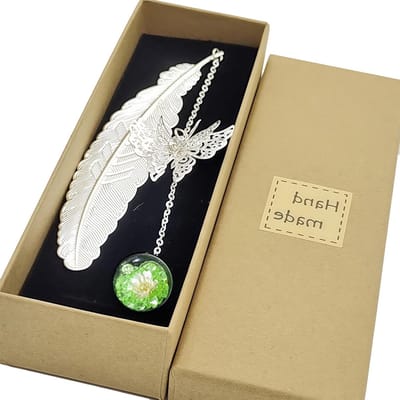 Metalen Veren Boekenlegger - Zilveren Boekenmarker van Hoogwaardige Ijzer, Perfect Cadeau voor Kinderen, Leraren en Boekenliefhebbers, 11x2.2cm