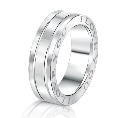 Lucardi Heren Stalen vriendschapsring Venice heren - Ring - Staal - Zilverkleurig - 19 / 60 mm