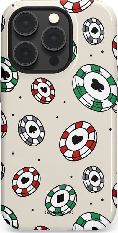 Casetastic Hoesje Geschikt voor Apple iPhone 15 Pro Magsafe - Stijlvolle Beschermende Duo-layer Case - Casino Chips Patroon