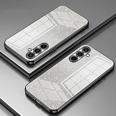 Hoesje geschikt voor Samsung Galaxy S25 FE - Phonesta Crystal Sparkle Glitter Silicone Back Cover - Zwart