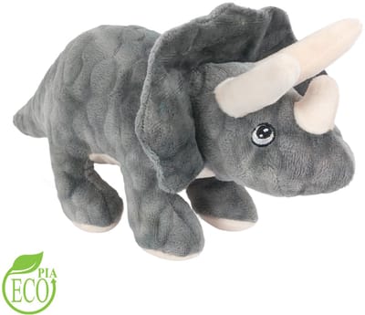 PIA Soft Toys - Pluche Eco Knuffel Triceratops - grijs - 30 cm
