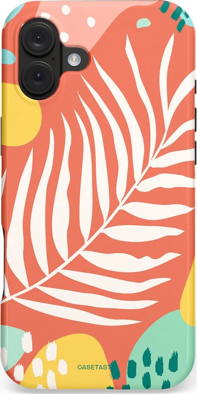 Casetastic hoesje geschikt voor Apple iPhone 16 Plus - MagSafe - Dubbellaagse bescherming - Zomeravond - Fashion Case - Perzik Koraal Mintgroen Goud