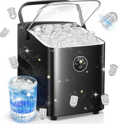 IJsblokjesmachine - IJsmaker - Dranken Koelen - Zelfreinigende Functie - 14 kg per dag - Diepzwart